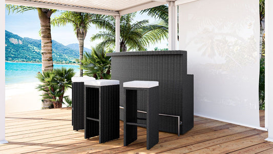 Flamario ogrodowy bar technorattanowy L63